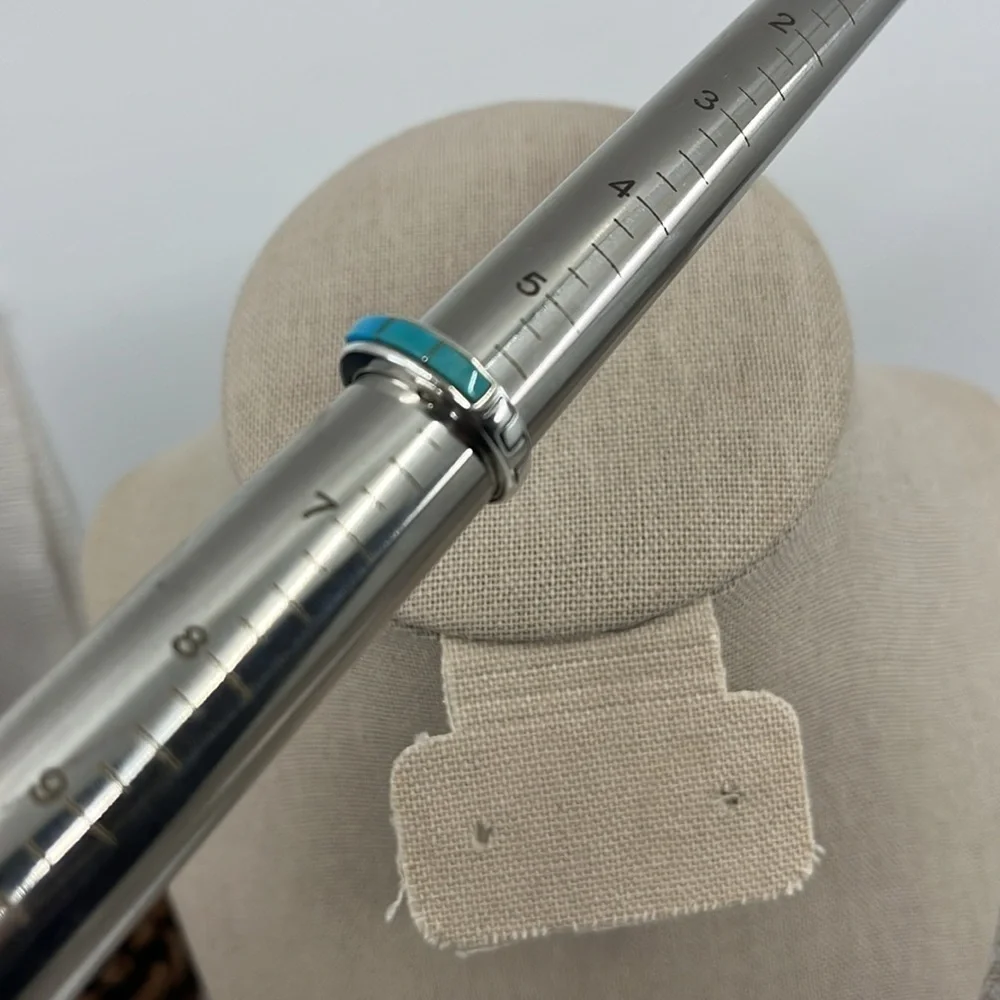 Authentic Southwest WJ Wilson Jim Navajo Sleeping Beauty Turquoise Size 6 Ring - Picture 8 of 12